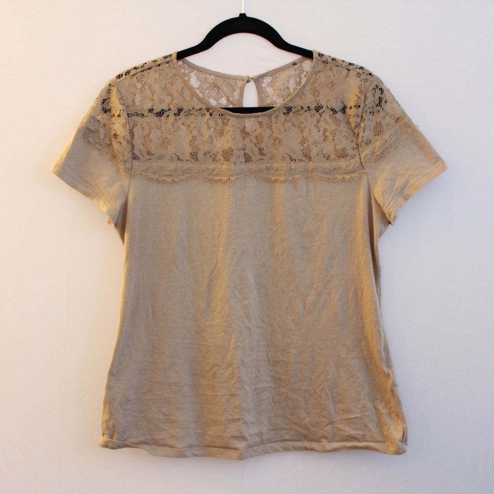 Tan Lace Top
